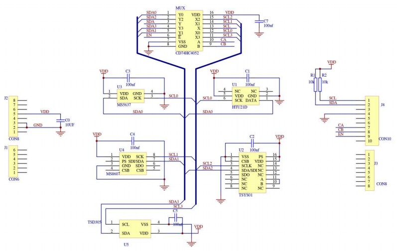 Schematic - TE Connectivity / Measurement Specialties MEAS Weather Shield Development Kit